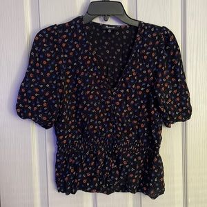 Madewell Black floral top